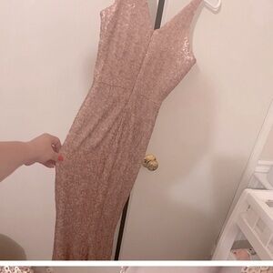 Dress The Population Harper Mermaid Gown Dress Rose Gold